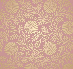 wedding card design, paisley floral pattern , India	