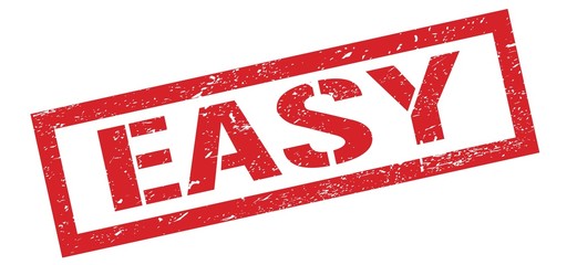 EASY red grungy stamp.