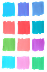 set of watercolor paint strokes