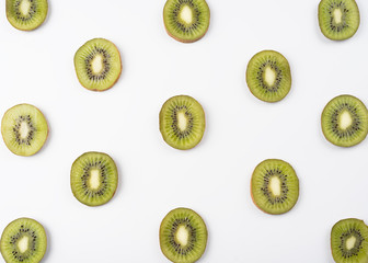 kiwi slices isolated on white background