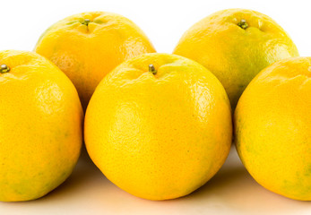The oranges isolated on white background