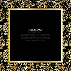 Golden colored decoration with unique frames. golden black ornament background