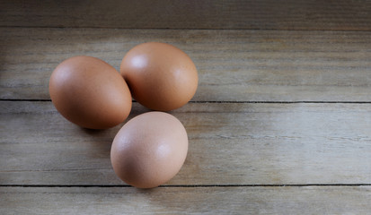eggs on wooden background