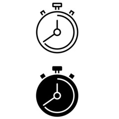 Stopwatch vector icon set. chronometer illustration sign collection. timer symbol.