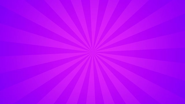 Abstract Background in Purple colors with Sunlight beams in Vintage retro style. Cartoon glowing rotating Violet sunrays with copy space on Loop Footage in Ultra HD 4k. 