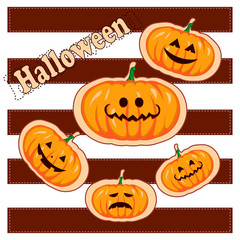 Pumpkin on white background. Pumpkin  for your design for the holiday Halloween. Can be used for  clothing. Use for print, surface design, fashion wear, card, design of album, scrapbook