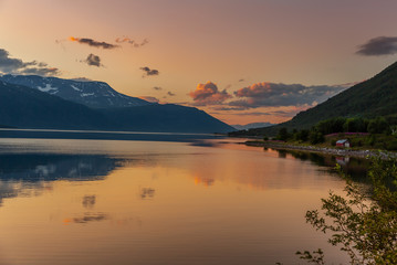 Fototapeta na wymiar Sunset at lake, Finland
