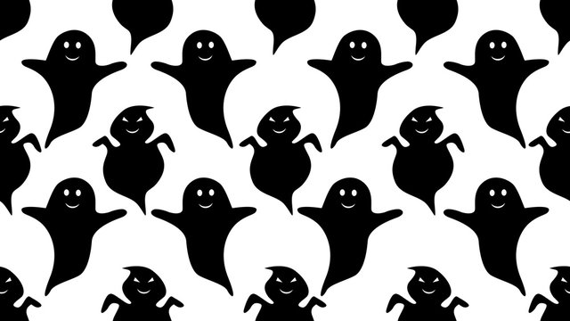 Ghost seamless cartoon on white background , illustration concept