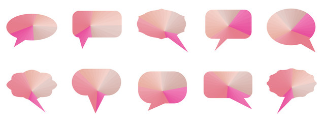 Set of  speech bubble pink color abstract background texture pattern seam vector illustration graphic design modern style 