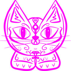 Obraz na płótnie Canvas Abstract Cartoon Animal Cat Dog Logo Illustration Cartoon Design