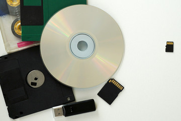 progress of information carriers from cassettes to mini flash drives