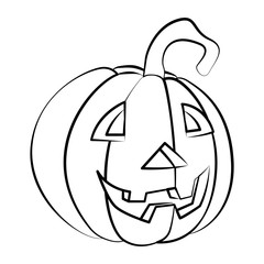 Vector sticker pumpkin for halloween