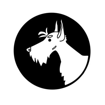 recommend clip art: Logo for pet shop. Scottish terrier in the vector. Funny dog. Illustration of white Scottish terrier . Line drawing of red scottish terrier. Cute dog.