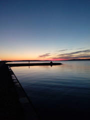 Fototapeta na wymiar sunset on Lake Onega