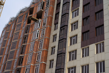 Fototapeta premium Construction of a multi-storey residential building