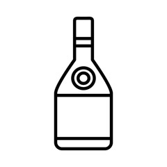 liquor bottle of whisky icon, line style