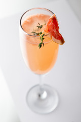 Grapefruit mimosa cocktail