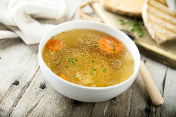 Healthy healing traditional chicken broth