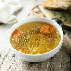 Healthy healing traditional chicken broth