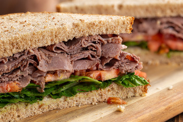 Roast Beef Sandwich on Whole Wheat Bread