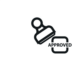 Office stamp logotype. Document validation icon. Flat vector icon