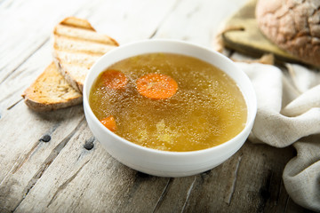 Healthy healing traditional chicken broth