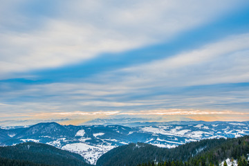 Beautiful panorama of mountain slopes