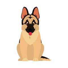 german shepherd dog icon, flat style