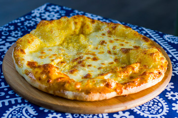 Georgian traditional food khachapuri, Cheese and bread.