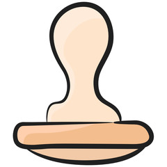 
A rubber stamp for attestation, doodle icon design
