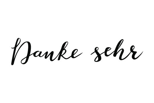 Danke sehr - Thank you in German language hand lettering vector