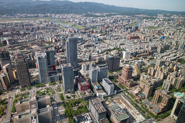 Fototapeta premium Aerial view of Taipei, Taiwan