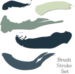 Brush Stroke Set in blue palette