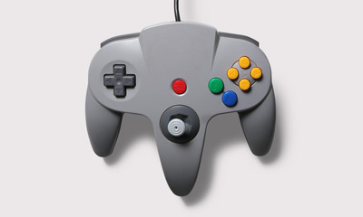 grey controller joypad on a white background