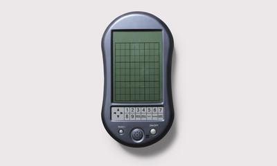 Sudoku gadget gameboy on a white background