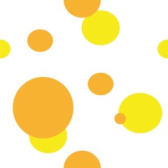 Yellow and orange circles on a white background. You can use it as a template for fabric and Wallpaper, or as a banner. Seamless geometric shapes