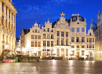 Belgium - Grand Place in Brussels in night.