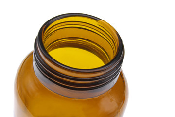 empty bottles of medicine isolated on white background