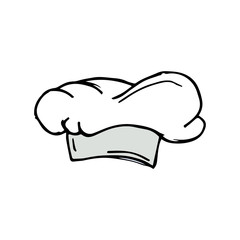 Chef hat hand drawn icon vector