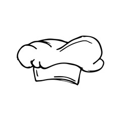 Chef hat hand drawn icon vector