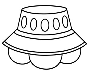 Fototapeta premium UFO alien spaceship 未確認飛行物体 線画