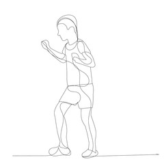 sketch, continuous line drawing boy