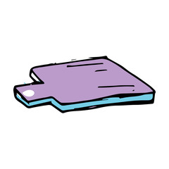 Cutting board hand drawn icon vector