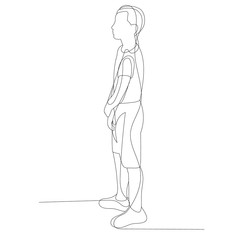  continuous line drawing child boy