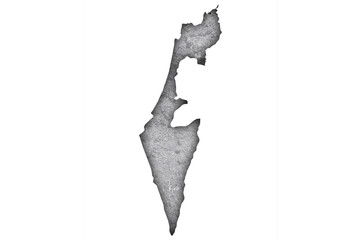 Karte von Israel auf verwittertem Beton