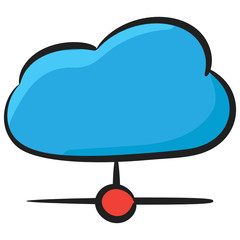 
An icon design of cloud network, editable doodle vector 
