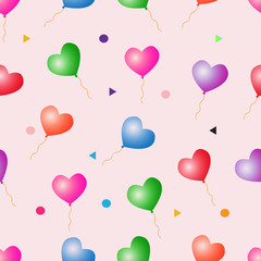 Heart Love Balloon Seamless Pattern
