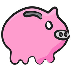 
Piggy bank icon, editable icon od earn money 
