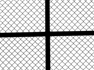 Naklejka premium Decorative wire mesh of fence isolated on white background