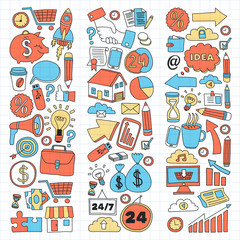 Business and finance online education vector pattern. Start up and innovations